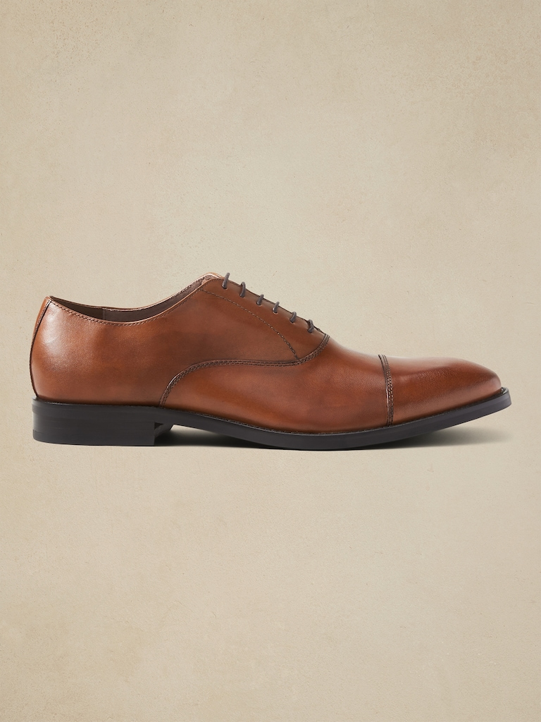 Kevin Italian Leather Cap-Toe Oxford