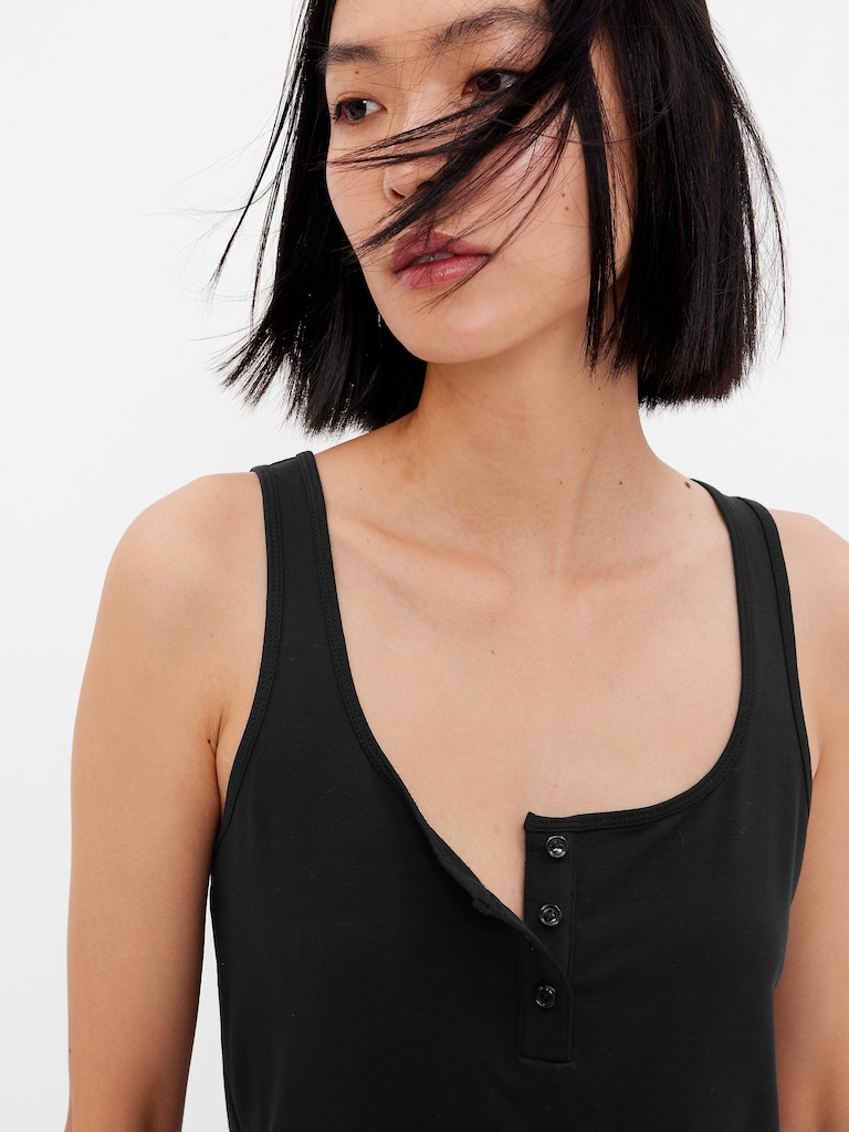Supersoft Henley Tank Top