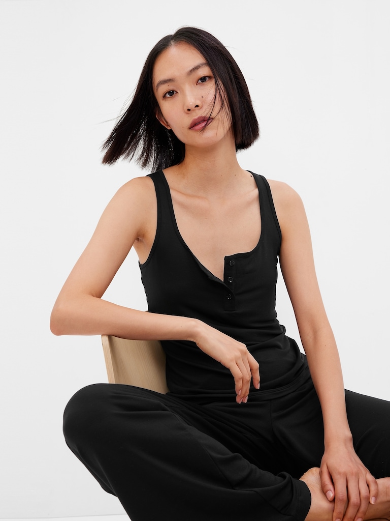 Supersoft Henley Tank Top