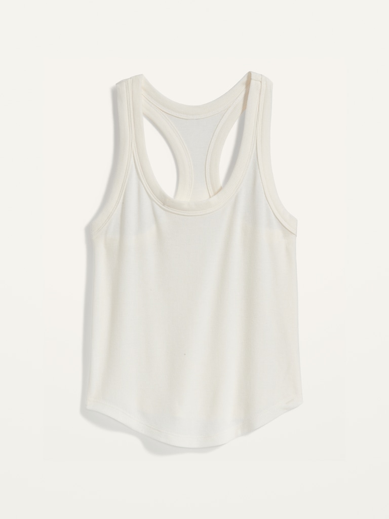 UltraLite Cropped Rib-Knit Racerback Tank Top