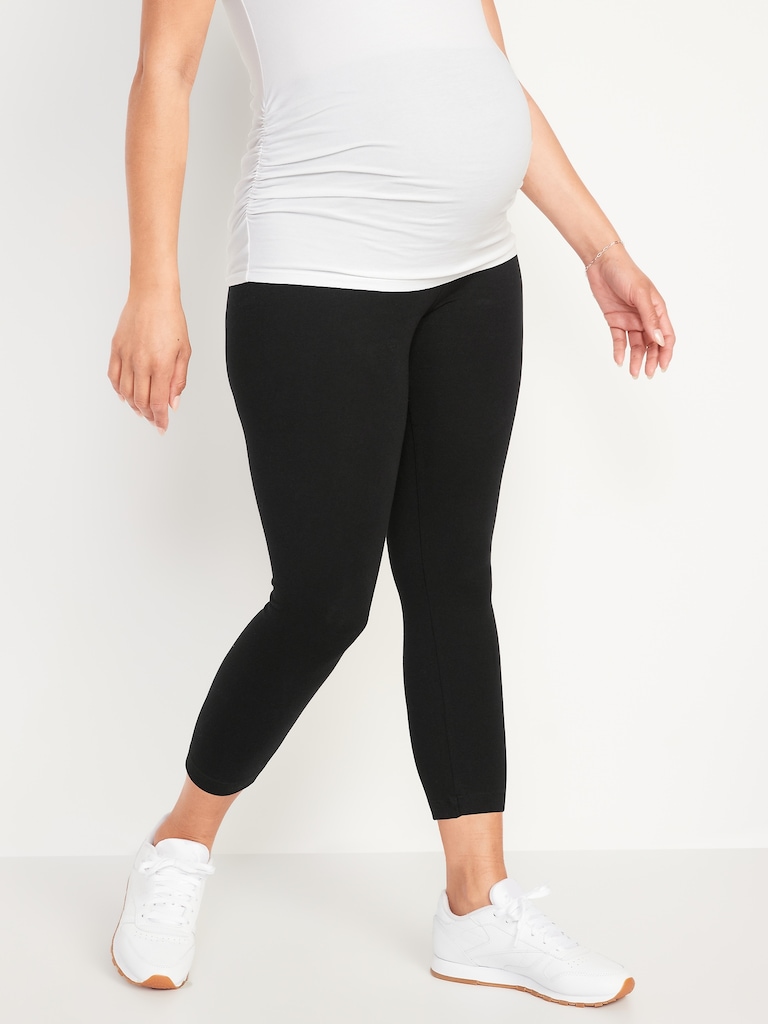 Maternity 2-Pack Full-Panel Cropped Jersey Leggings