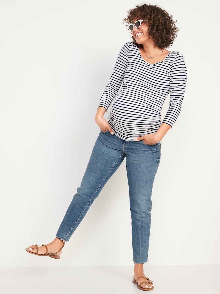 Maternity Front Low Panel O.G. Straight Cut-Off Ankle Jeans