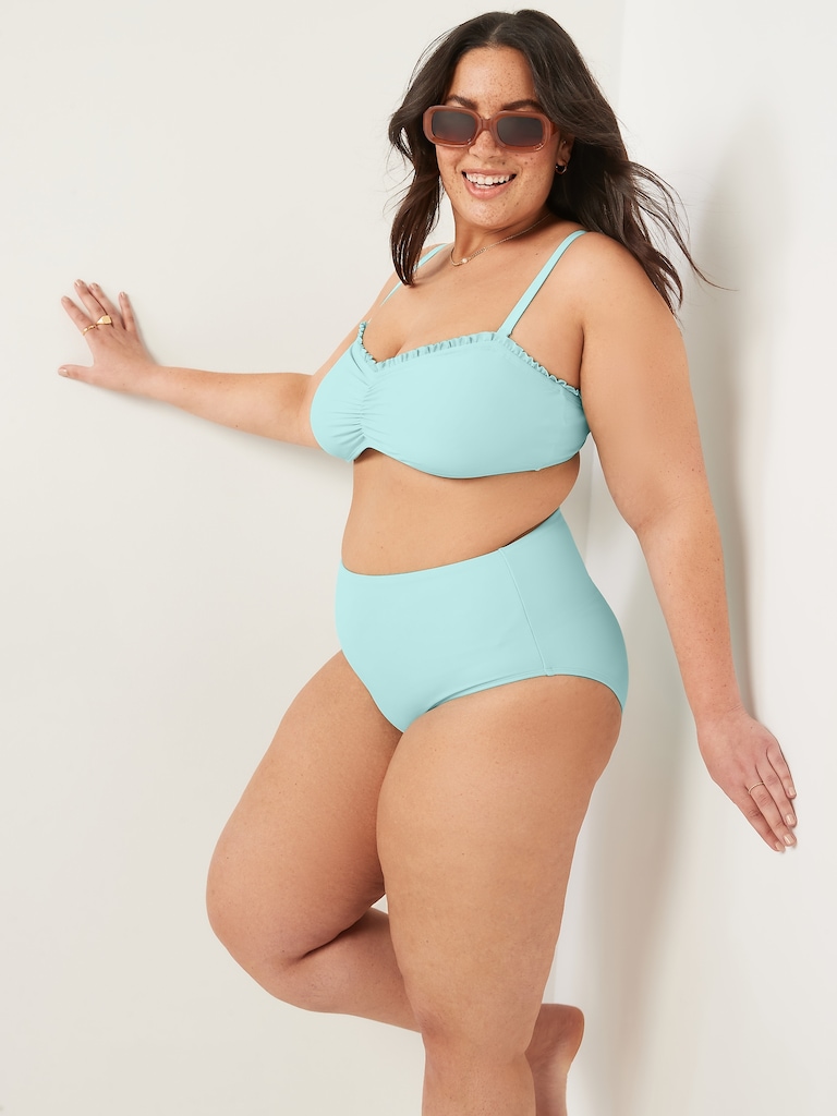 High-Waisted Bikini Swim Bottoms
