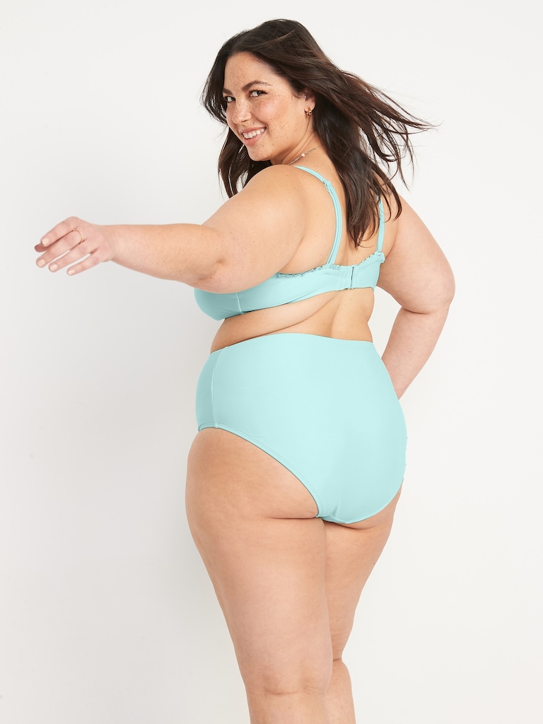 High-Waisted Bikini Swim Bottoms