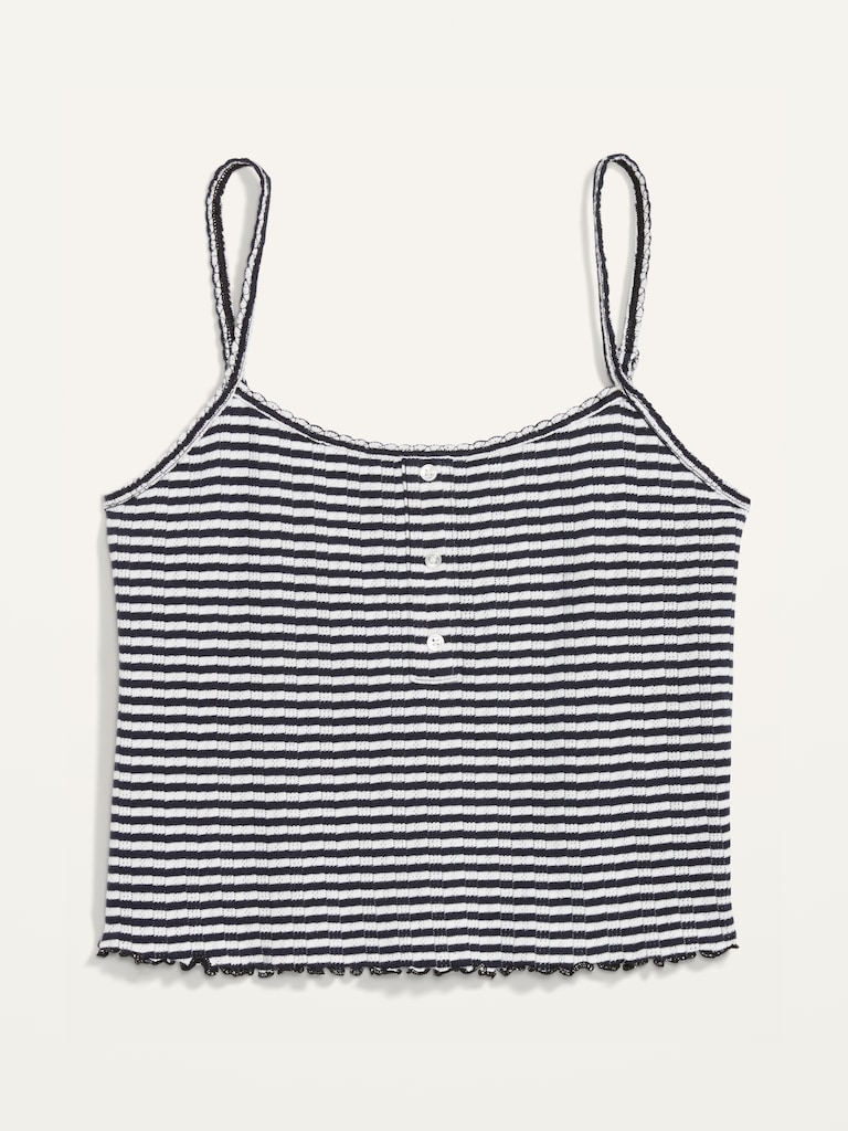 Striped Cropped Pajama Cami Top