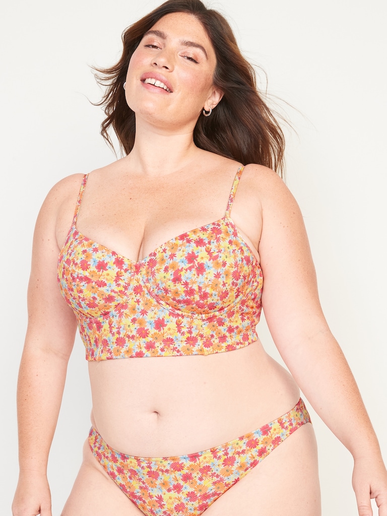 Piqué Underwire Longline Bikini Swim Top