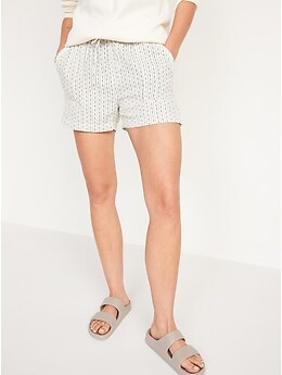 High-Waisted Textured Twill Shorts for Women -- 4-inch inseam