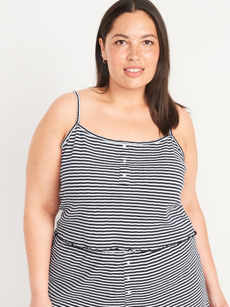 Striped Cropped Pajama Cami Top