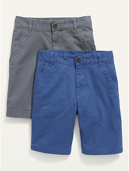 Built-In Flex Straight Twill Shorts 2-Pack for Boys (At Knee)