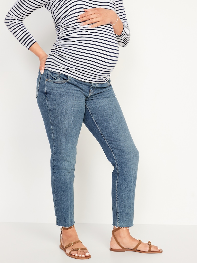 Maternity Front Low Panel O.G. Straight Cut-Off Ankle Jeans