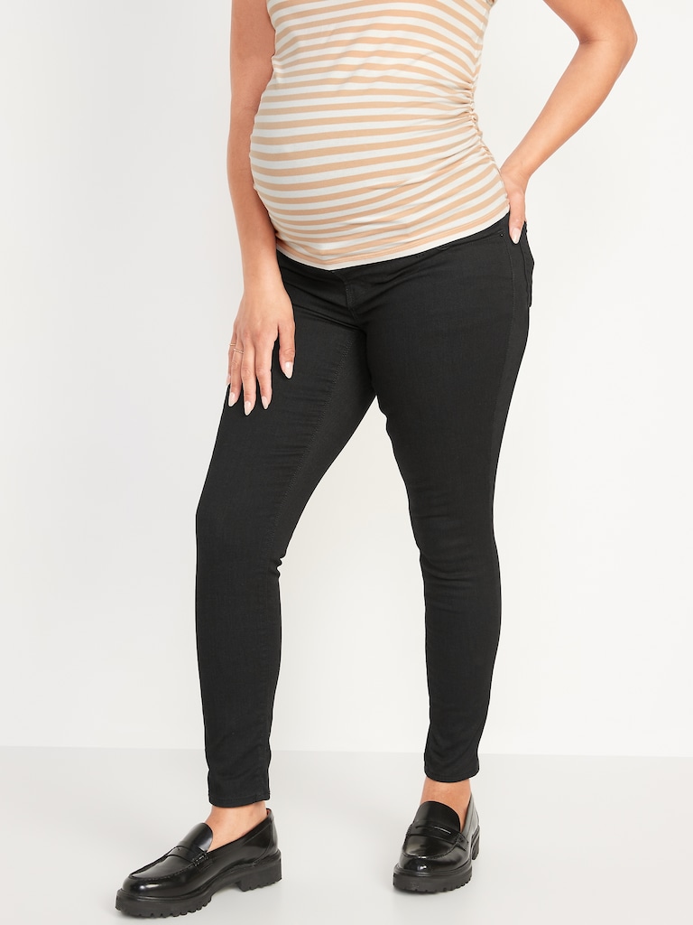 Maternity Premium Full Panel Rockstar Super Skinny Black Jeans