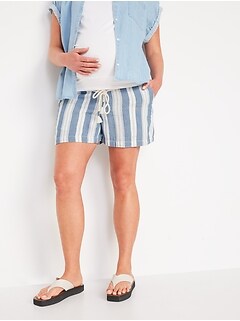 old navy linen maternity shorts