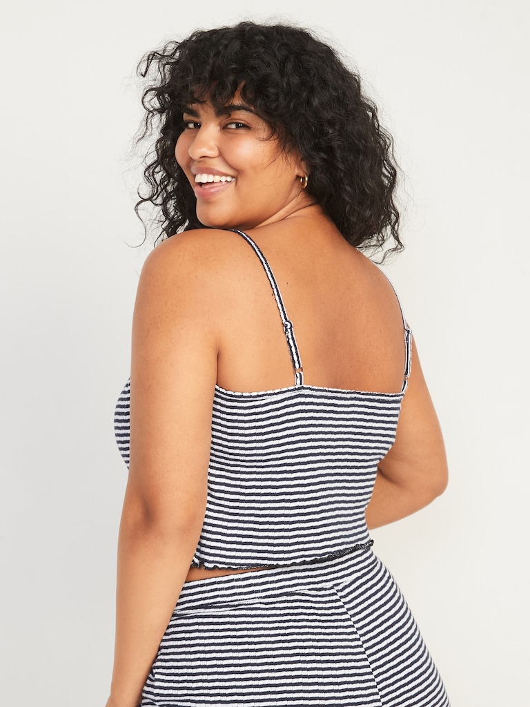Striped Cropped Pajama Cami Top