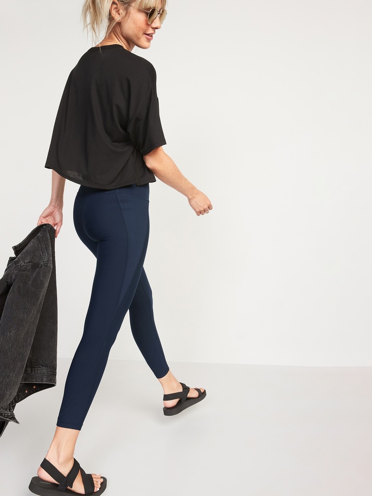 High-Waisted PowerPress Built-In Sculpt 7/8-Length Leggings For Women
