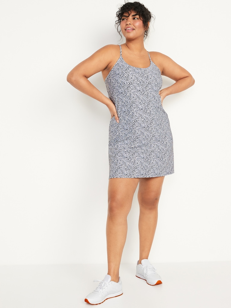 Sleeveless PowerSoft Performance Racer-Back Mini Swing Dress