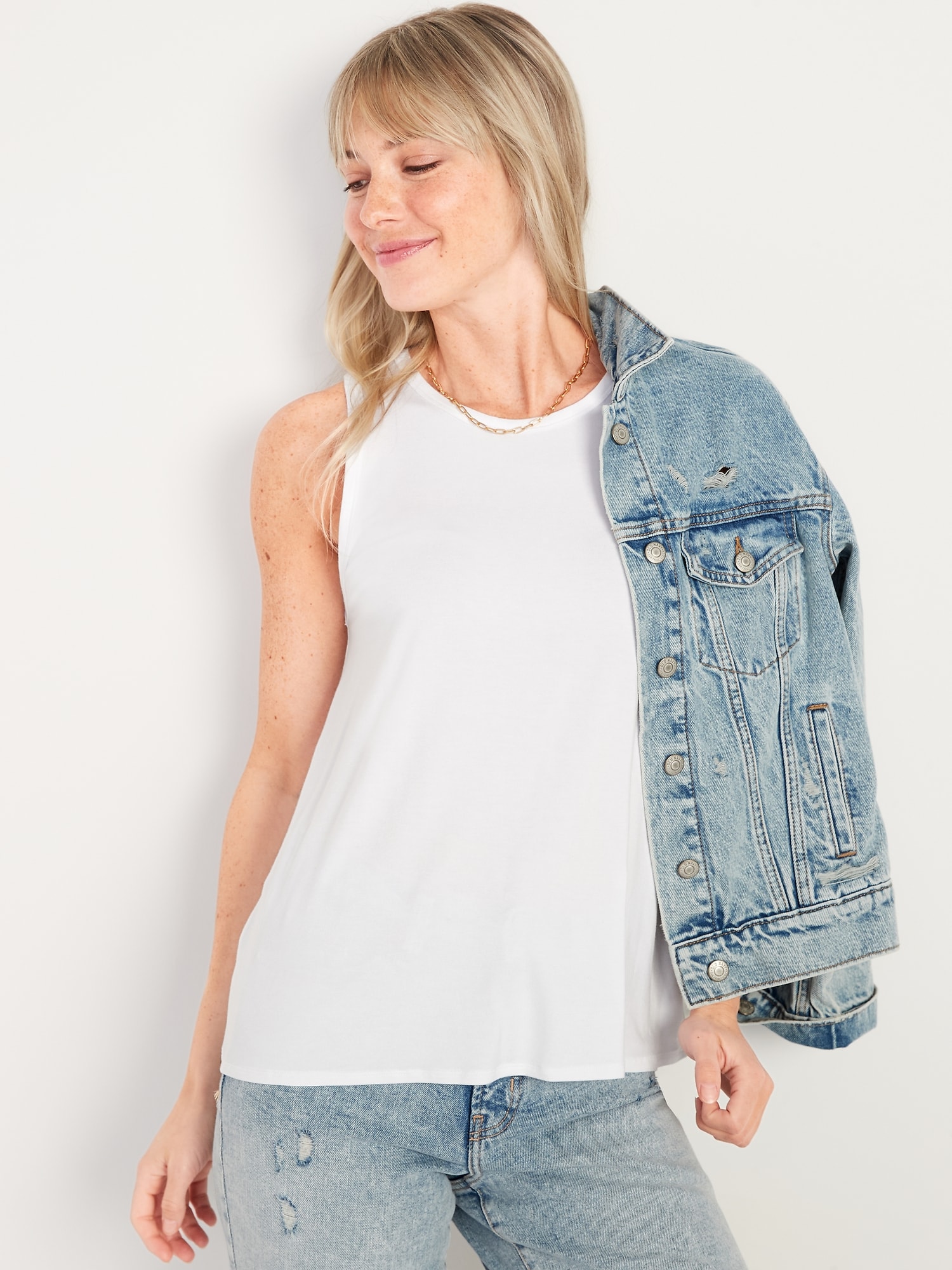 Luxe Curved-Hem Tank for Women