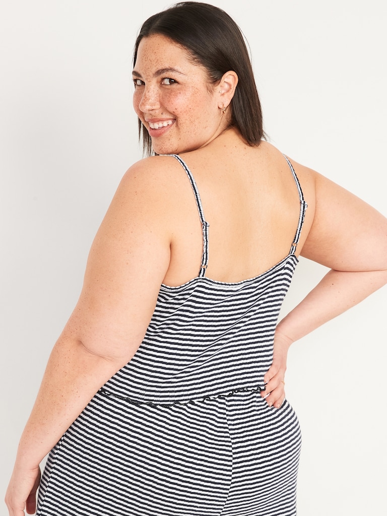 Striped Cropped Pajama Cami Top