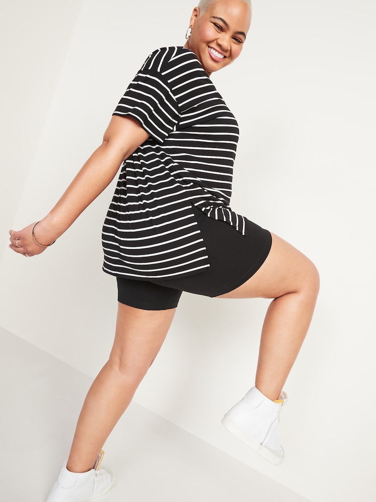 High-Waisted Jersey Biker Shorts -- 6-inch inseam