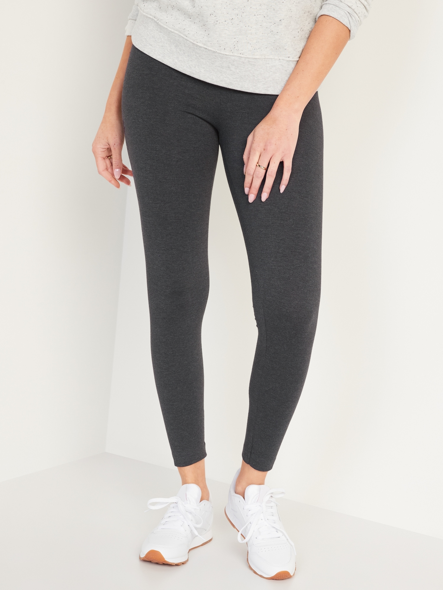 Mid-Rise Jersey Fashion Layering Leggings