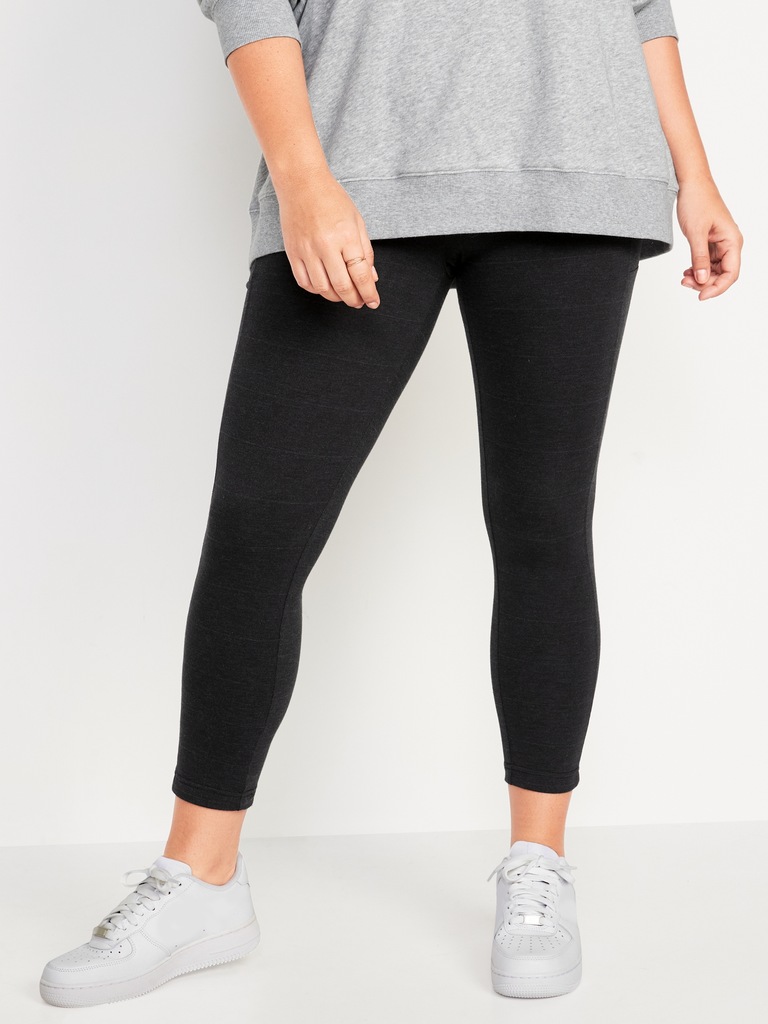 High-Waisted Side-Pocket 7/8-Length Leggings for Women