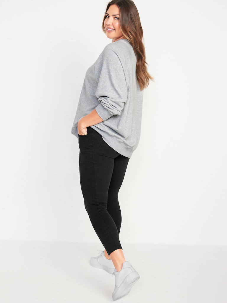 High-Waisted Side-Pocket 7/8-Length Leggings for Women