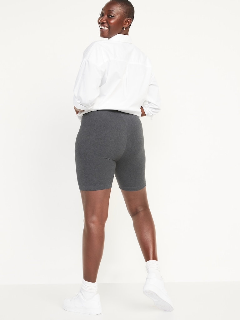 High-Waisted Biker Shorts -- 8-inch inseam