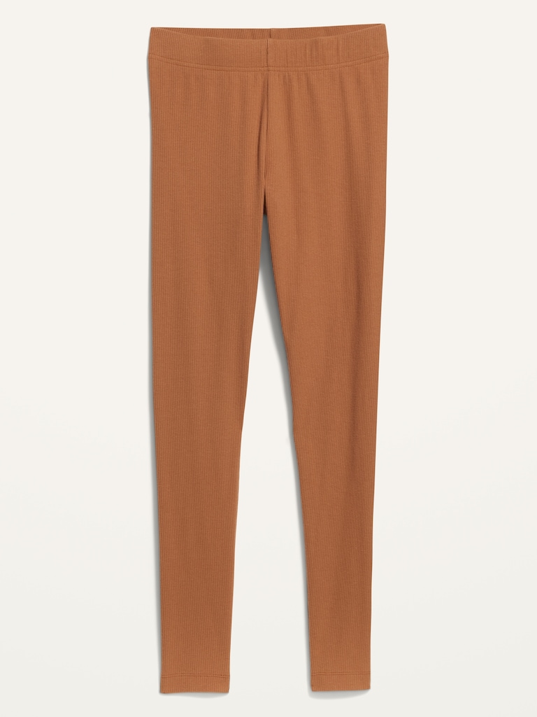 High Waisted Rib-Knit Leggings for Women