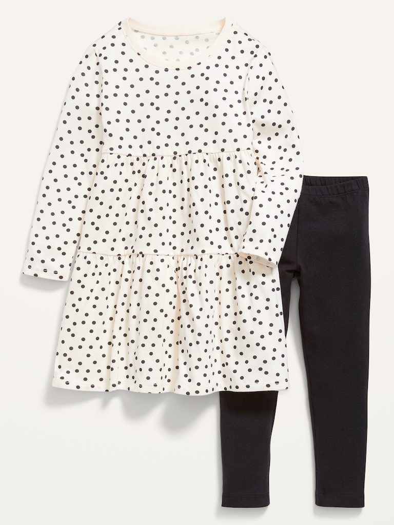 Robe étagée et legging pour Toute-petite fille (paquet de 2)
