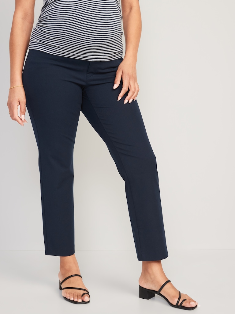 Maternity Full-Panel Pixie Straight Ankle Pants
