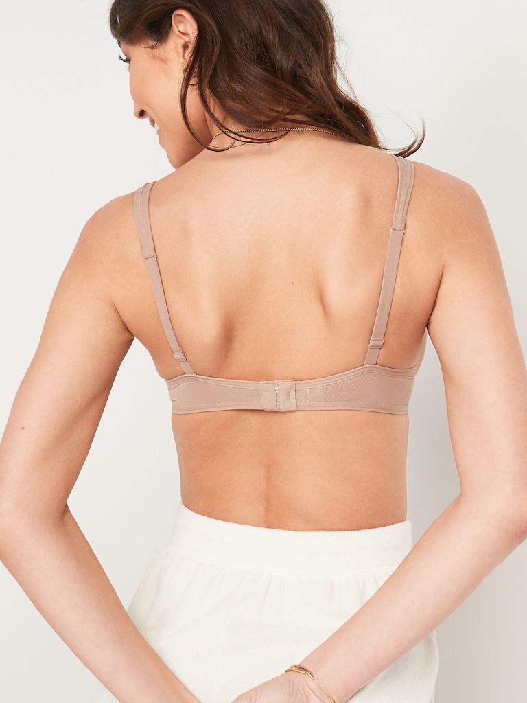 Mesh Unlined Underwire Plunge Bra