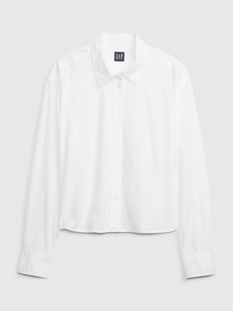 Organic Cotton Poplin Crop Shirt