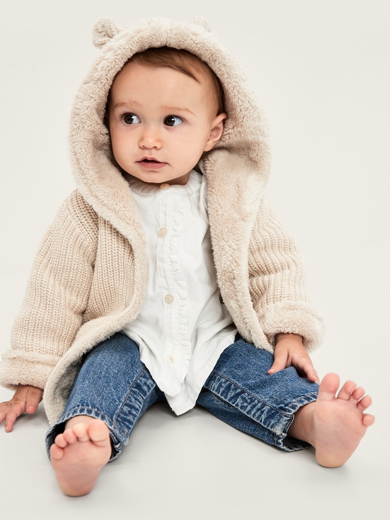 Baby Sherpa-Lined Bear Sweater