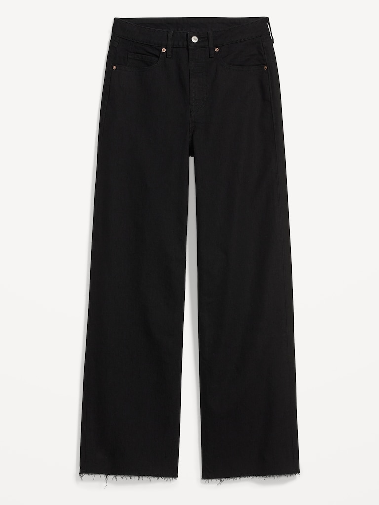 Extra High-Waisted Sky-Hi Wide-Leg Cut-Off Jeans