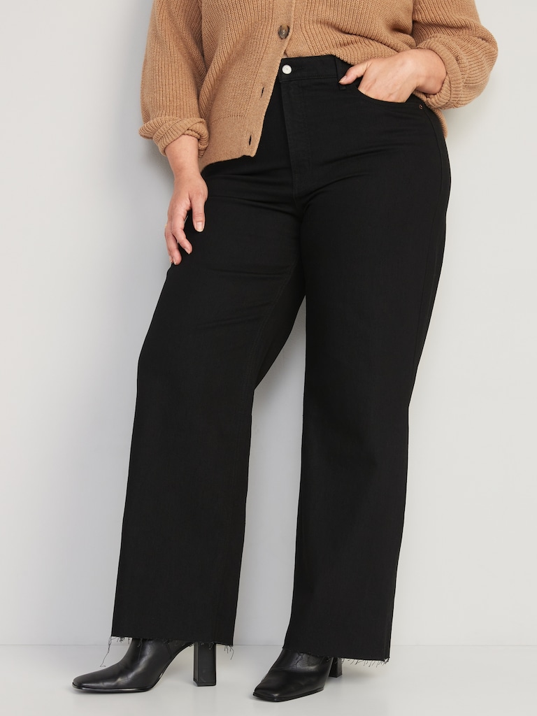 Extra High-Waisted Sky-Hi Wide-Leg Cut-Off Jeans