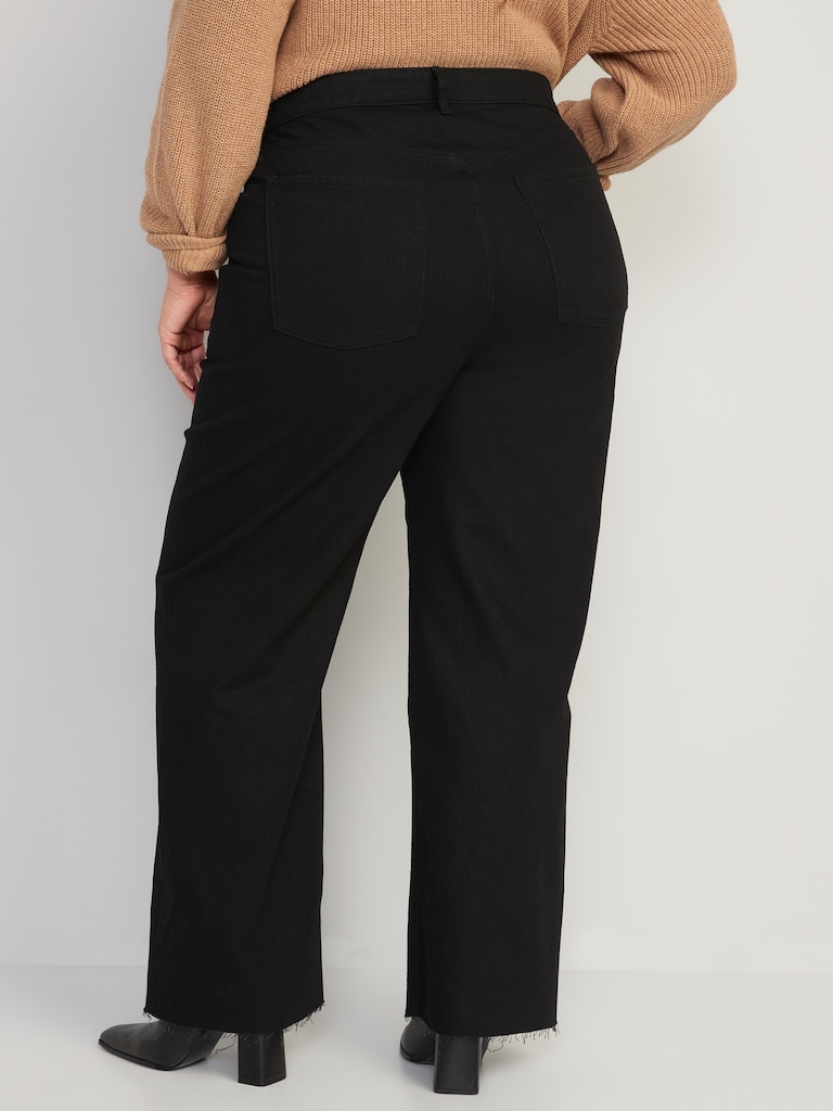 Extra High-Waisted Sky-Hi Wide-Leg Cut-Off Jeans
