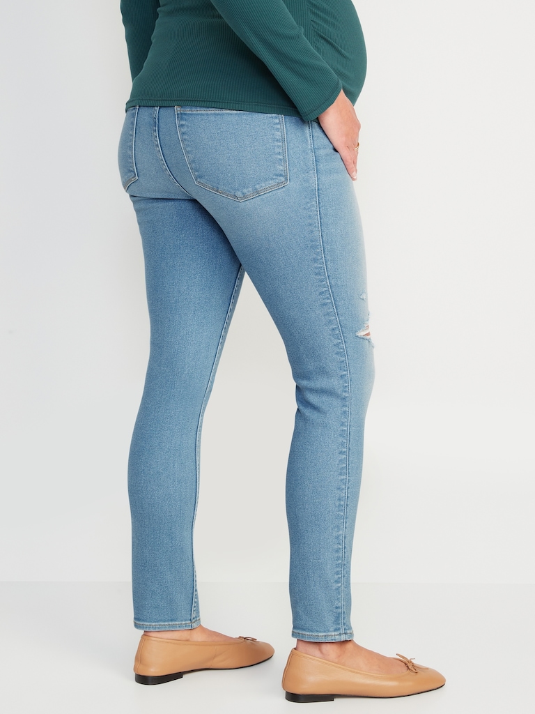 Maternity Rollover-Panel Skinny 360° Stretch Jeans