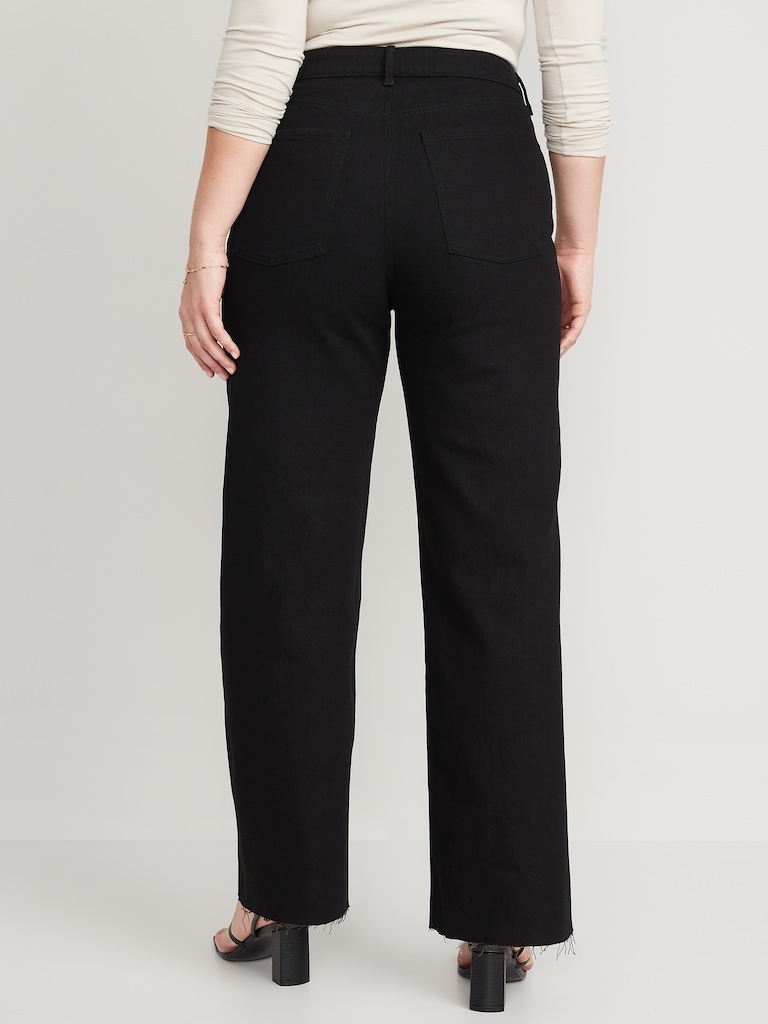 Extra High-Waisted Sky-Hi Wide-Leg Cut-Off Jeans