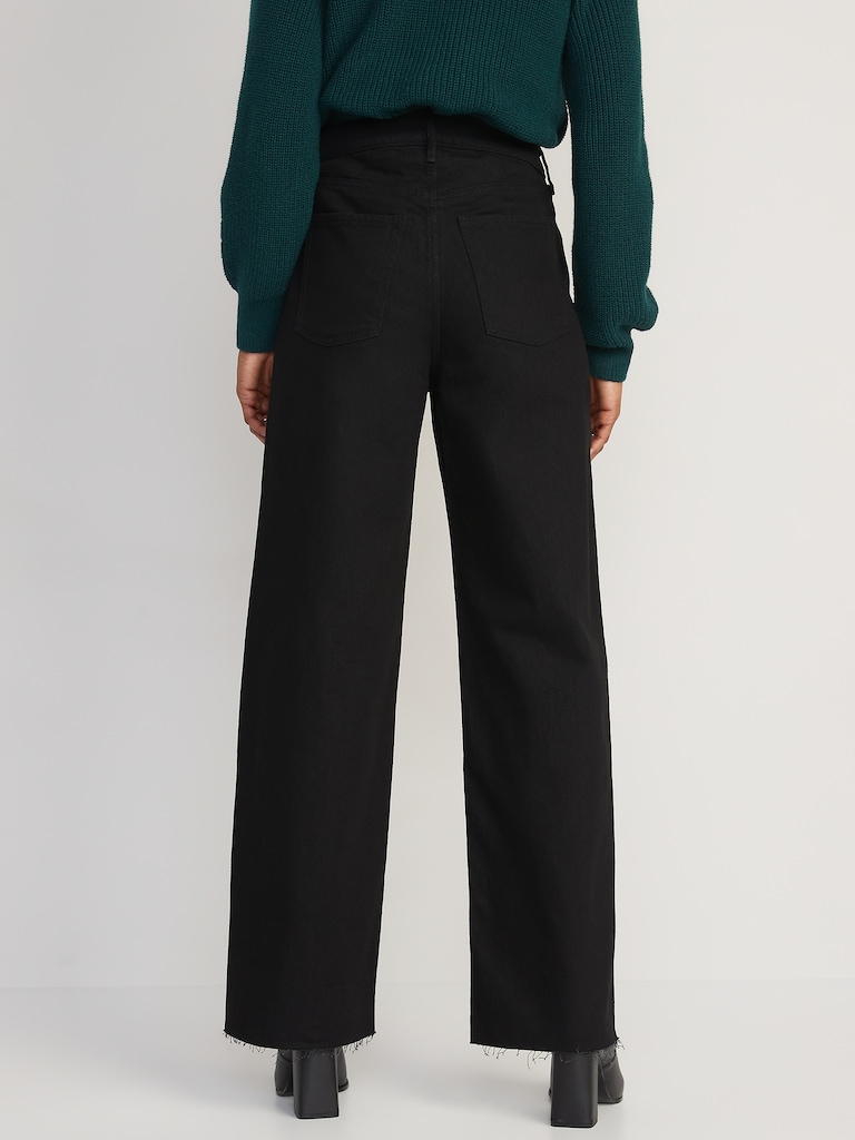 Extra High-Waisted Sky-Hi Wide-Leg Cut-Off Jeans