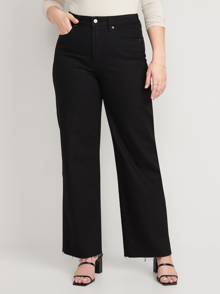 Extra High-Waisted Sky-Hi Wide-Leg Cut-Off Jeans