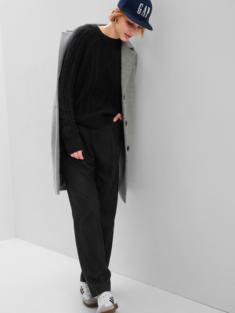 Cable-Knit Crewneck Sweater