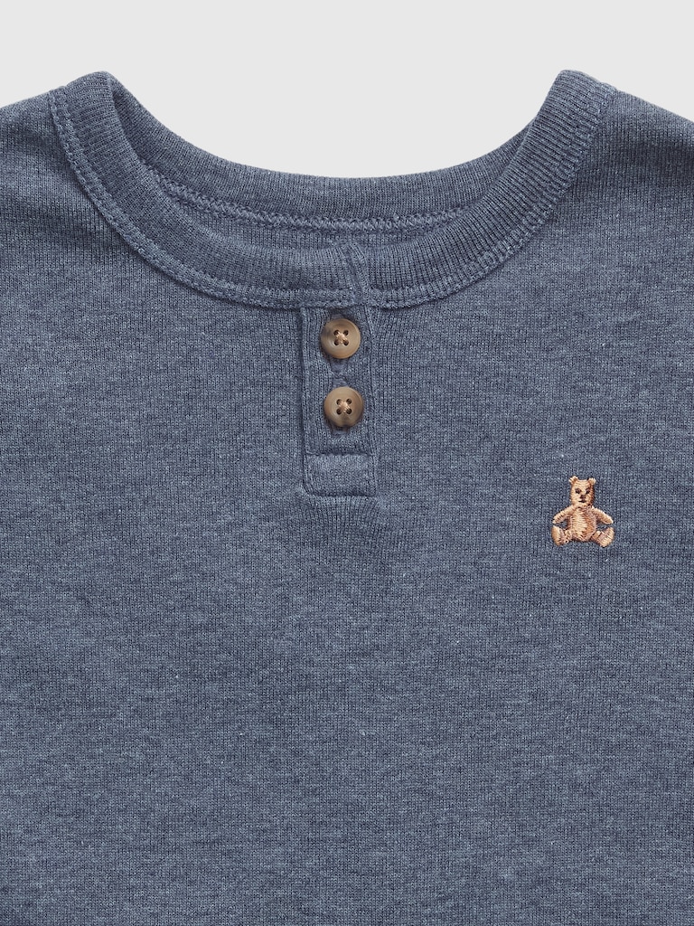 Baby & Toddler Organic Cotton Heather Henley PJ Set