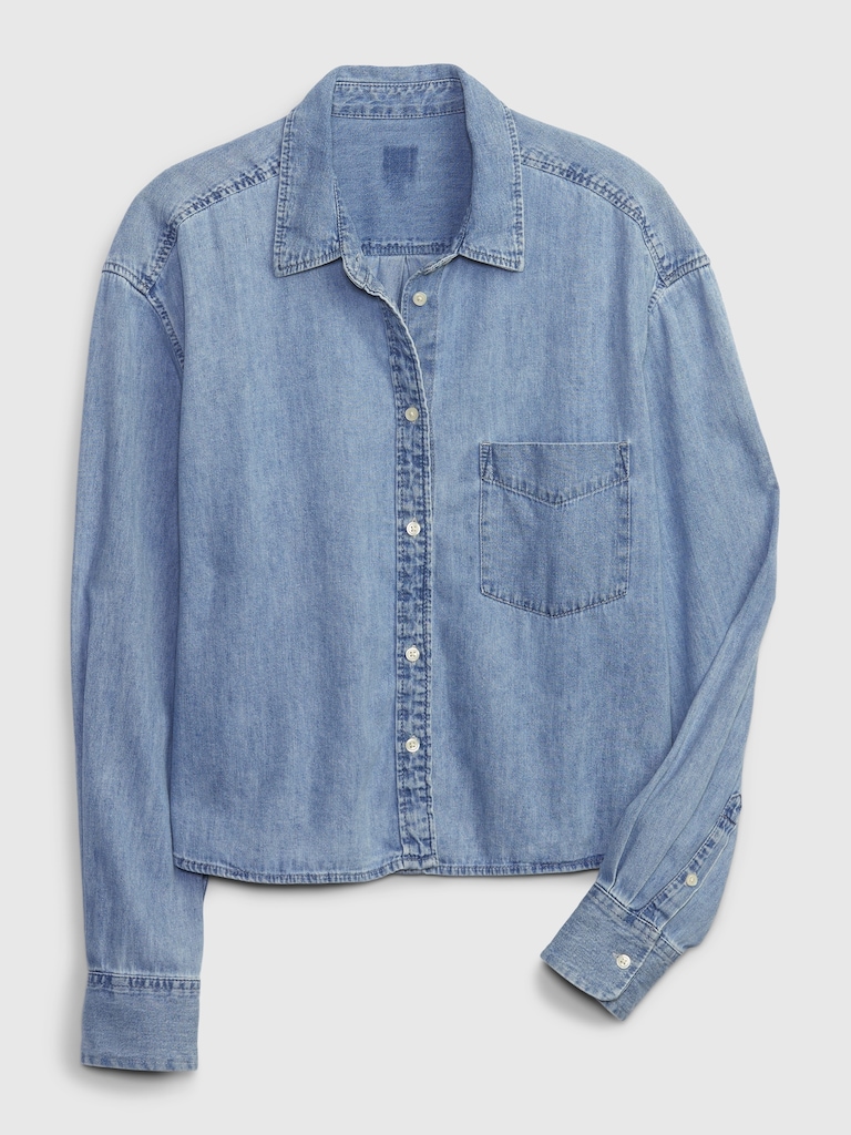 Denim Crop Shirt