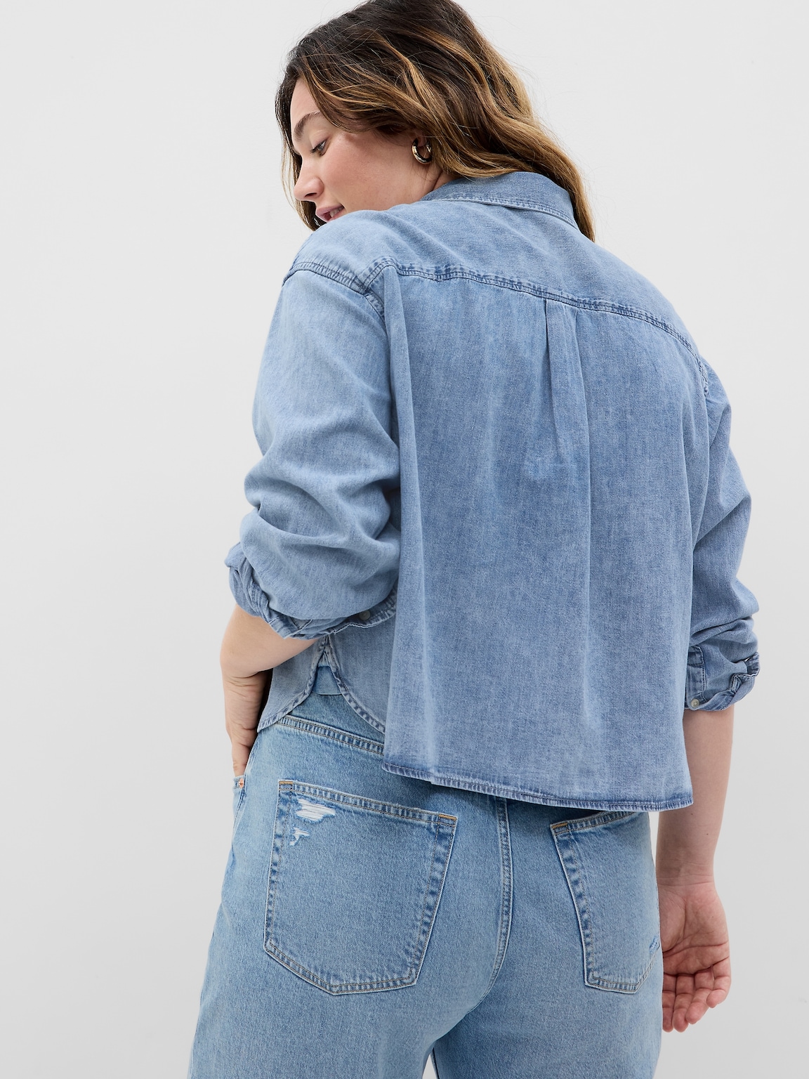 Denim Crop Shirt