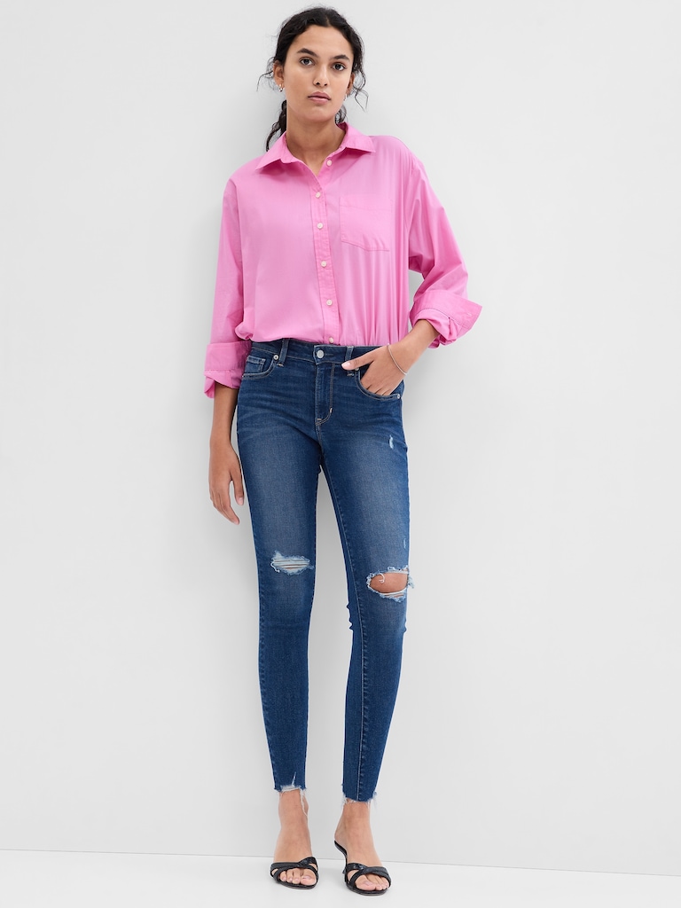 Mid Rise Destructed Universal Skinny Jeans
