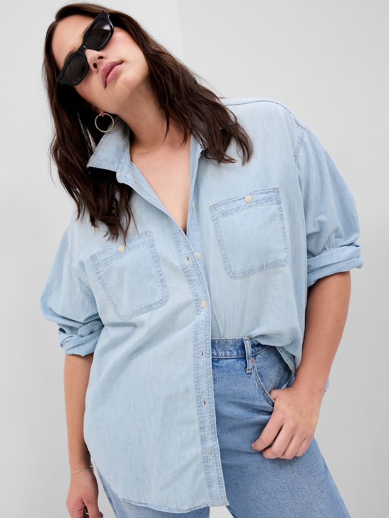 Chambray Denim Big Shirt