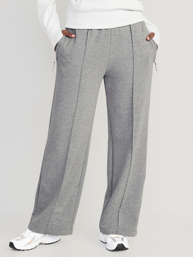 High-Waisted Dynamic Fleece Wide-Leg Pants
