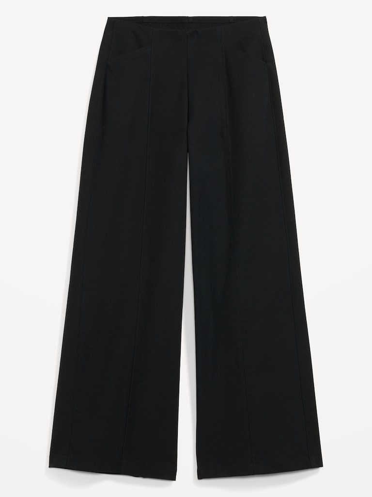 High-Waisted Pull-On Pixie Super Wide-Leg Pants