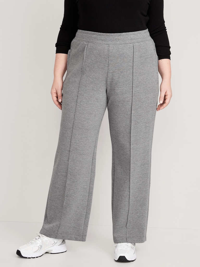 High-Waisted Dynamic Fleece Wide-Leg Pants