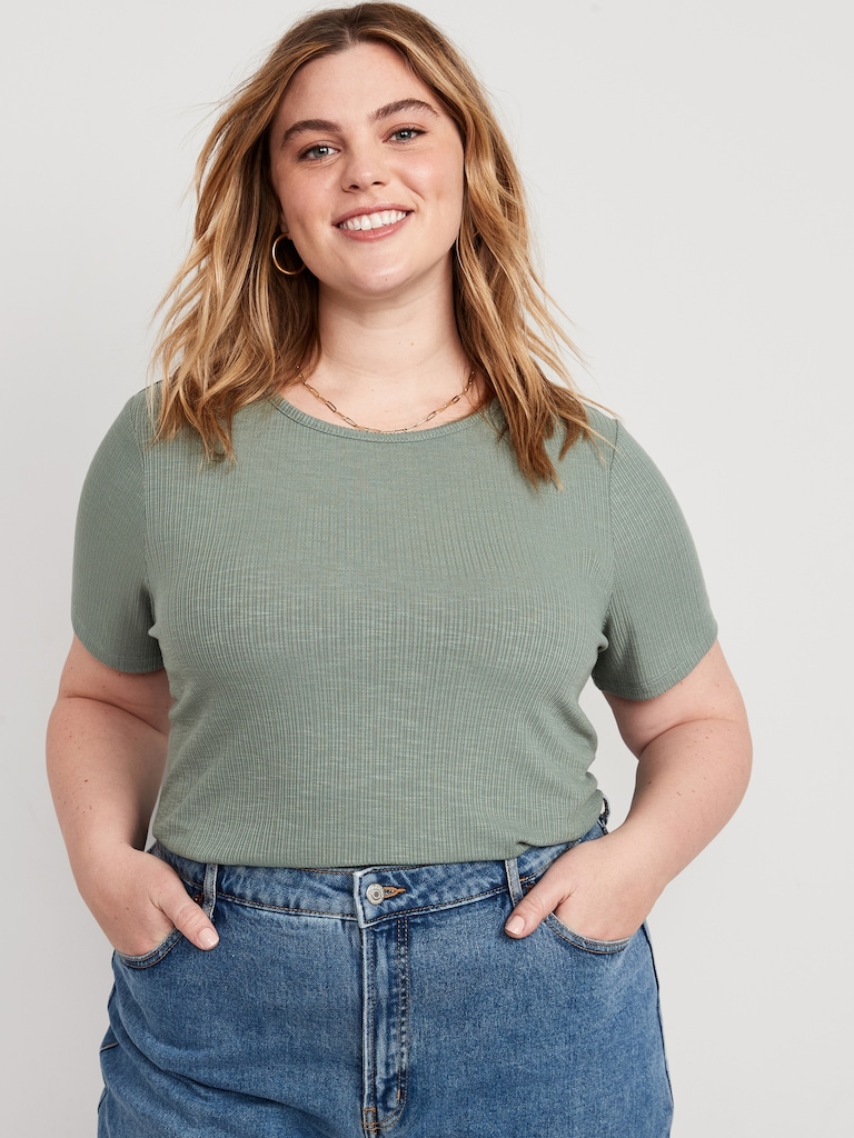 Luxe Ribbed Slub-Knit T-Shirt