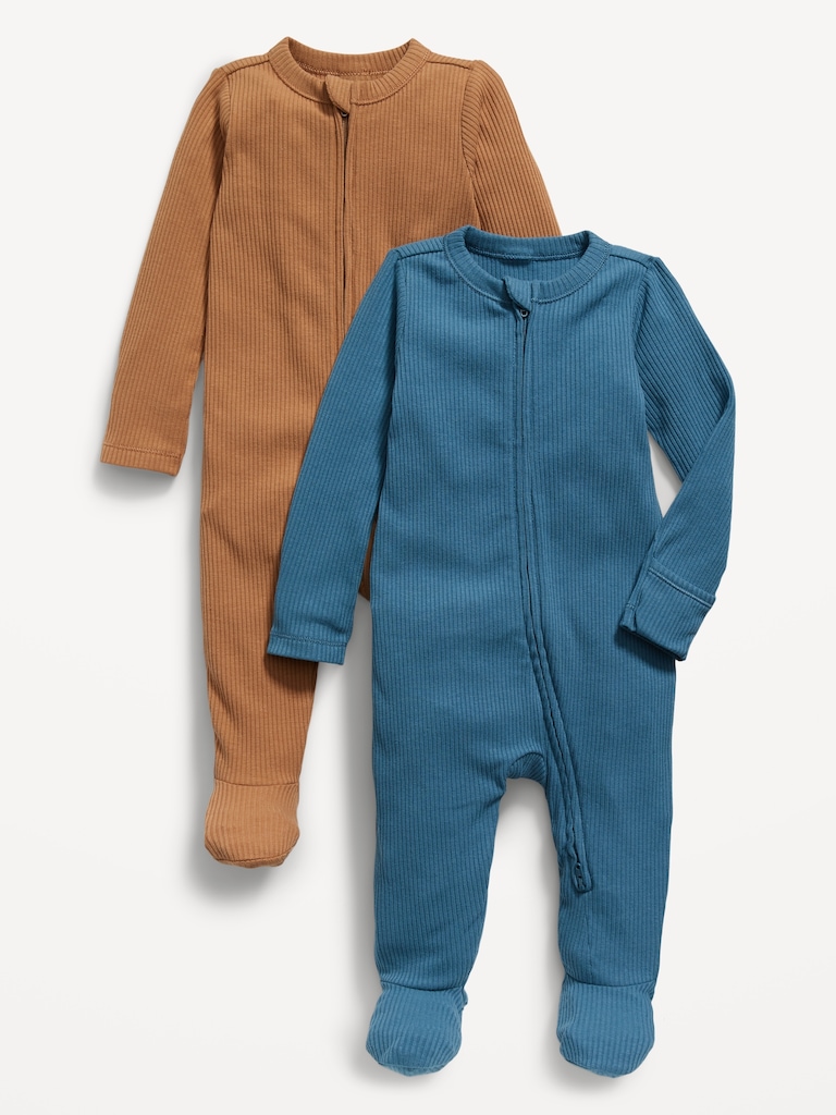 Sleep & Play 2-Way-Zip Footed One-Piece 2-Pack for Baby